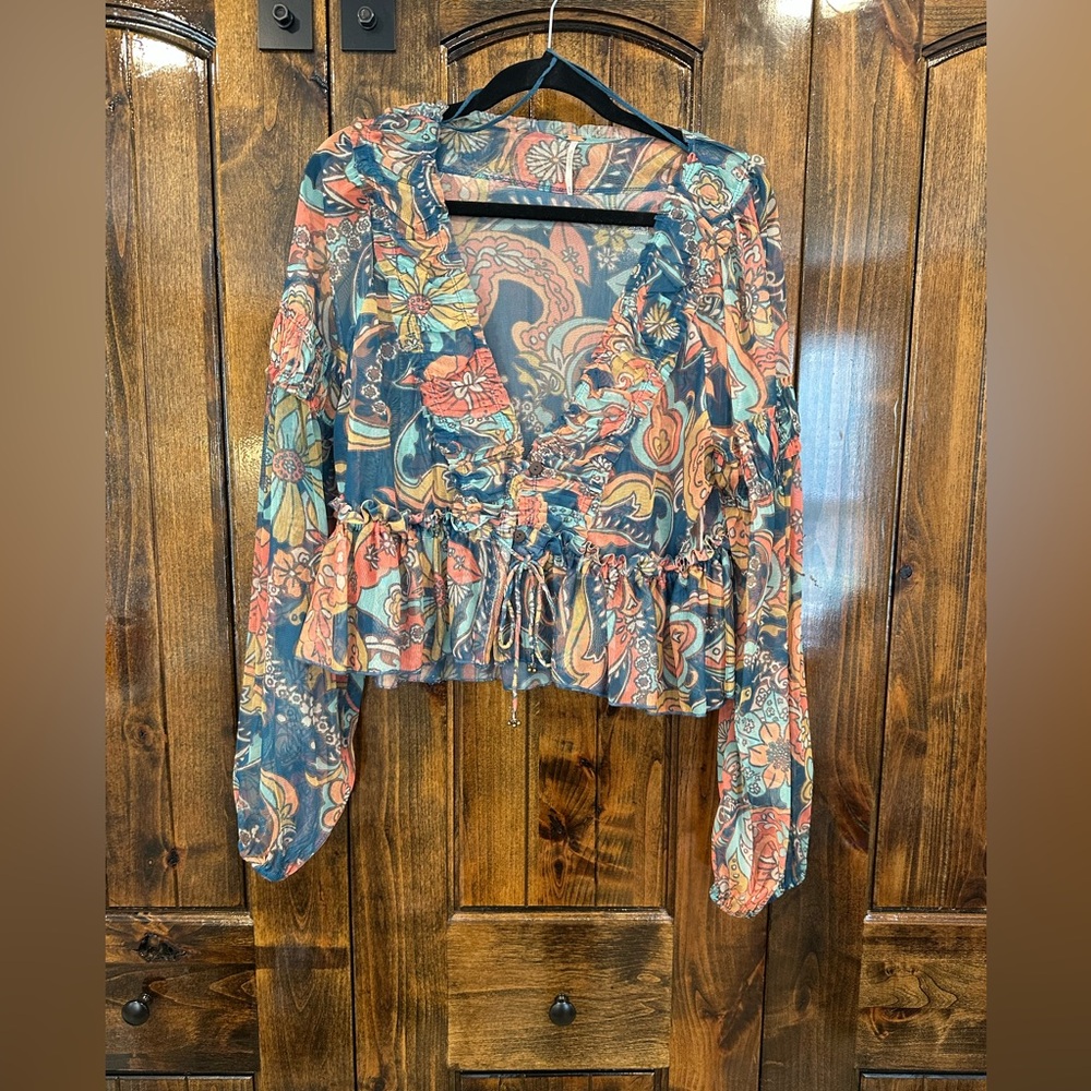 Free People Multicolor Floral Blouse